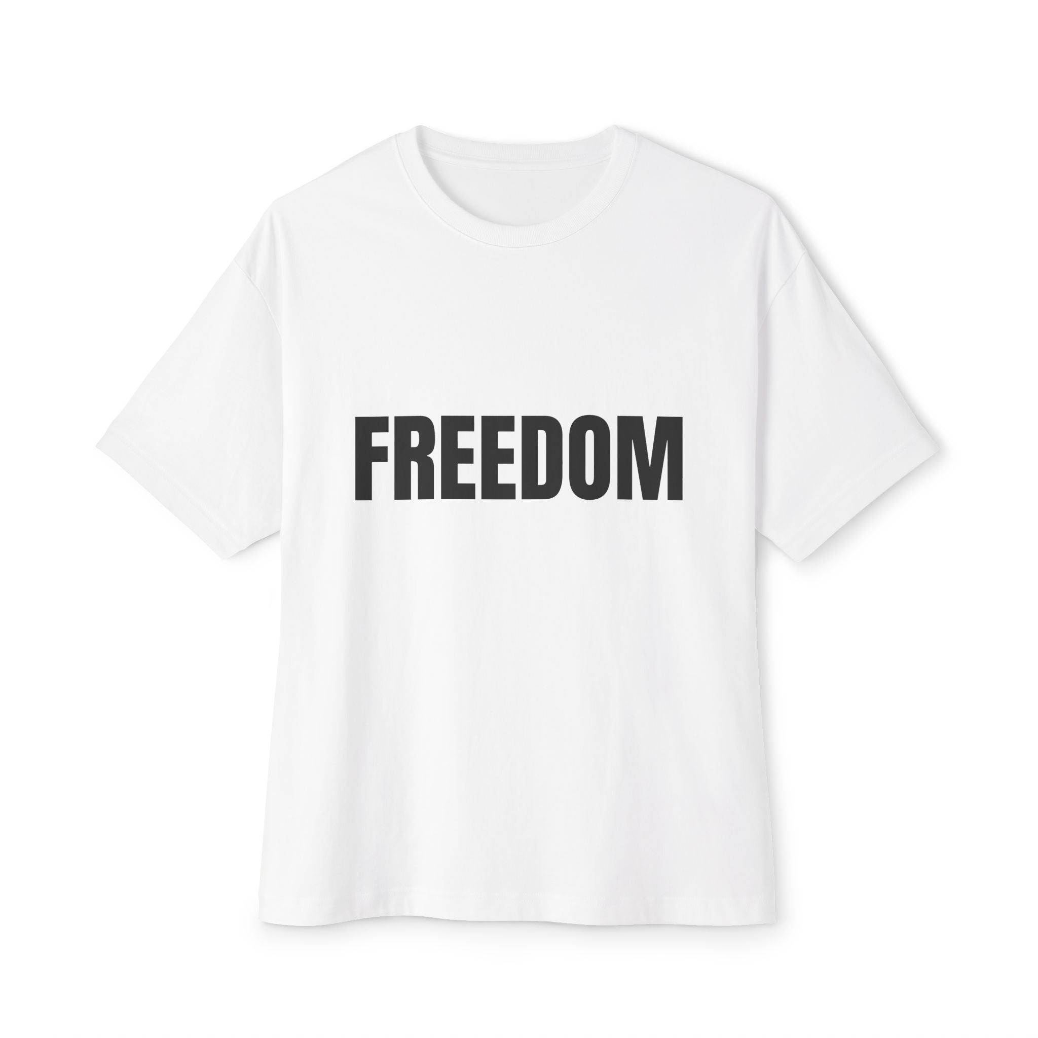 Freedom Unisex Oversized Boxy Tee, Casual Streetwear T-Shirt, Gift for Friends, Statement Tee, Perfect for Freedom Lovers
